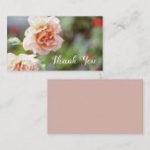 Antiek roze rozen Floral Dank je Roos Garden Visitekaartje (Voorkant / Achterkant)