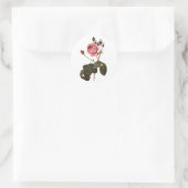  Antiek roze Rozen in Bloom Ronde Sticker (Tas)