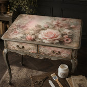 Antiek Roze Rozenboeket Decoupage Tissuepapier
