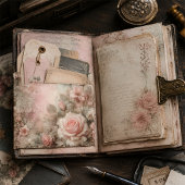 Antiek Roze Rozenboeket Decoupage Tissuepapier