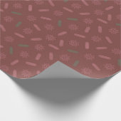 Antiek Roze Sterren en Boombrunches Cadeaupapier (Hoek)