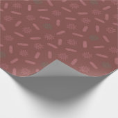 Antiek Roze Sterren en Boombrunches Cadeaupapier (Hoek)