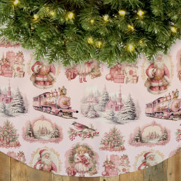 Antiek roze Victoriaans kerstboomrok Kerstboom Rok
