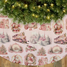 Antiek roze Victoriaans kerstboomrok Kerstboom Rok
