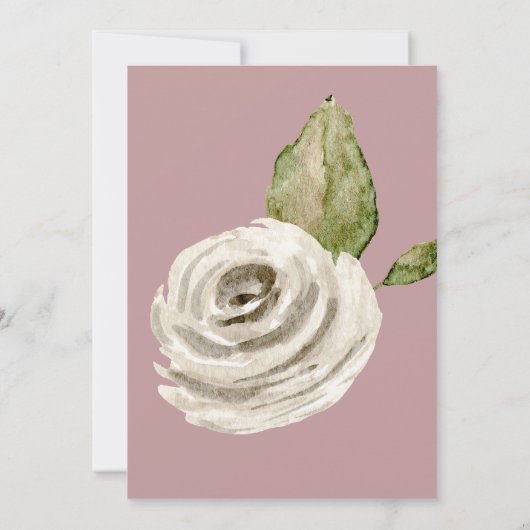 Antiek Roze Waterverf Rozen 40e verjaardag Kaart (Achterkant)