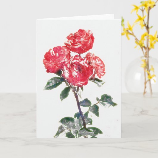 Antiek  Rozen Art Note Kaart (Gele Bloem)