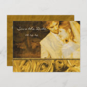 Antiek Rozen Bewaar de datum met uw foto's Aankondigingskaart (Voorkant / Achterkant)