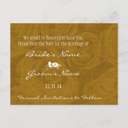 Antiek Rozen Bewaar de datum met uw foto's Aankondigingskaart (Achterkant)