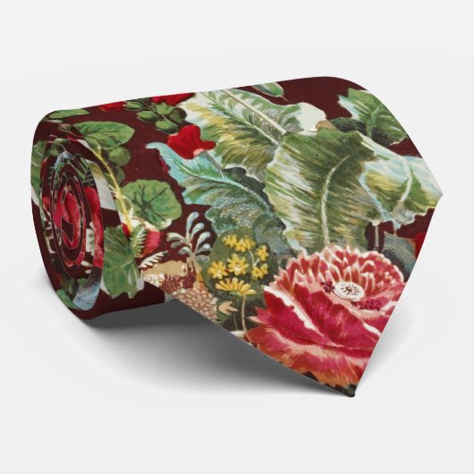 Antiek Rozen Bloem Tuin Classic Design Stropdas (Opgerold)