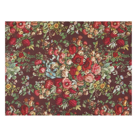 Antiek Rozen Bloem  Tuin Classic Design Tafelkleed (Voorkant (Horizontaal))