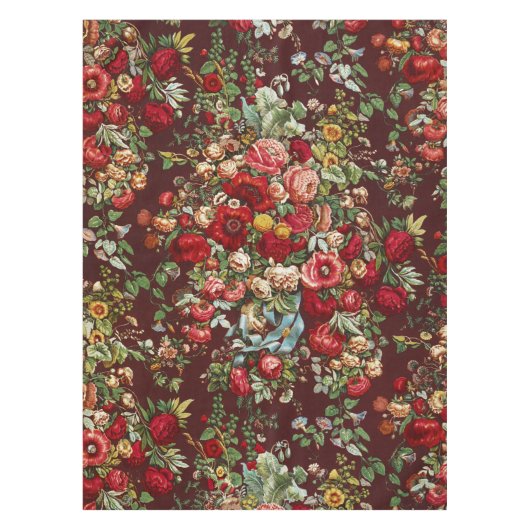 Antiek Rozen Bloem  Tuin Classic Design Tafelkleed (Voorkant)