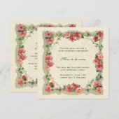 Antiek Rozen Bloemen Bloemen Bloemen Baby shower Kaart (Voorkant / Achterkant)