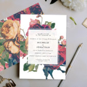 Antiek Rozen  Boho Wedding Invitation Kaart