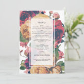 Antiek Rozen Boho Wedding Menu (Staand voorkant)