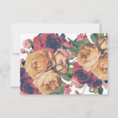Antiek Rozen Botanische Fete Wedding RSVP-kaart RSVP Kaartje (Achterkant)