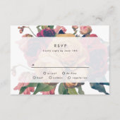 Antiek Rozen Botanische Fete Wedding RSVP-kaart RSVP Kaartje (Voorkant)