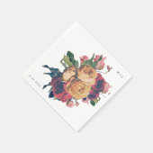 Antiek Rozen Botanische Fete Wedding Table Napkins Servet (Hoek)