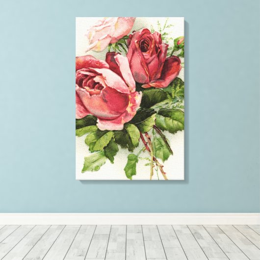  Antiek Rozen Canvas Afdruk (Insitu (Houten vloer))