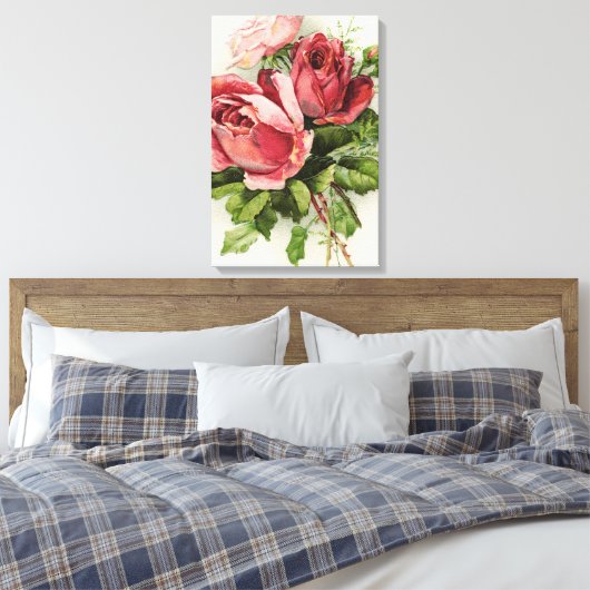  Antiek Rozen Canvas Afdruk (Insitu (Slaapkamer))