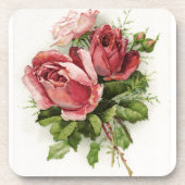  Antiek Rozen Drankjes Onderzetter (Voorkant)