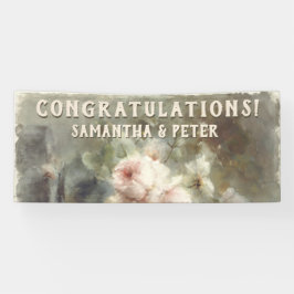 Antiek Rozen Elegante Zacht Roze Waterverf Bloemen Spandoek