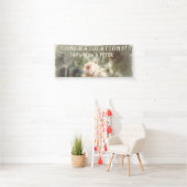 Antiek Rozen Elegante Zacht Roze Waterverf Bloemen Spandoek (Insitu)
