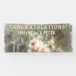 Antiek Rozen Elegante Zacht Roze Waterverf Bloemen Spandoek