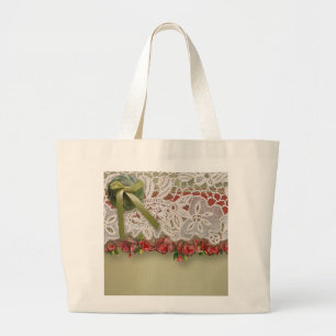 Antiek Rozen en overlapping Grote Tote Bag