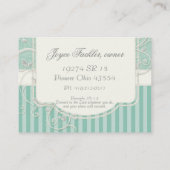  Antiek Rozen Floral Bouquet Modern Aqua Visitekaartje (Achterkant)