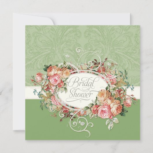  Antiek Rozen Floral Bouquet Moderne Swirls Kaart (Achterkant)