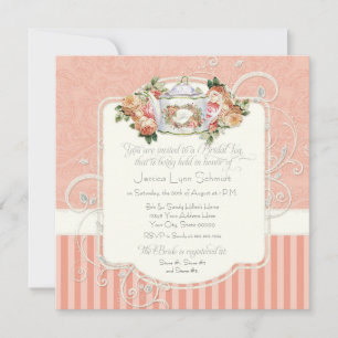 Antiek Rozen Floral Bouquet Moderne Swirls Kaart