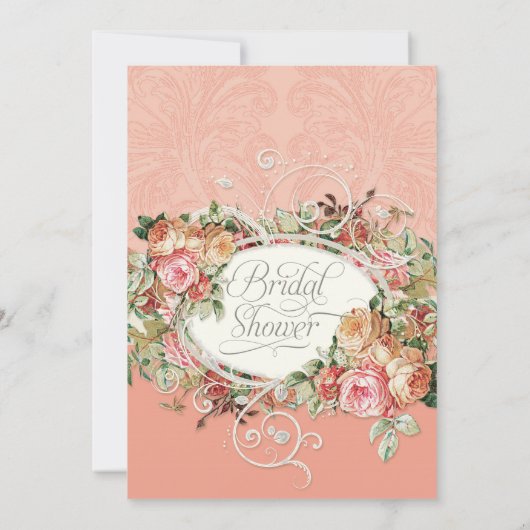  Antiek Rozen Floral Bouquet Moderne Swirls Kaart (Achterkant)