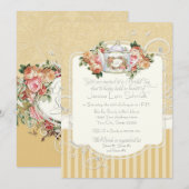  Antiek Rozen Floral Bouquet Moderne Swirls Kaart (Voorkant / Achterkant)