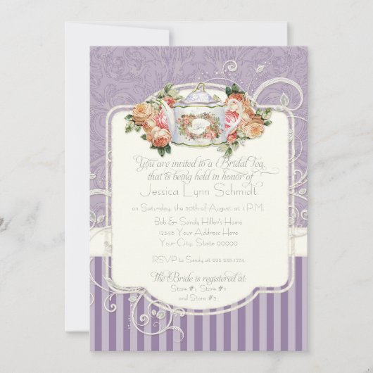  Antiek Rozen Floral Bouquet Moderne Swirls Kaart (Voorkant)