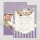  Antiek Rozen Floral Bouquet Moderne Swirls Kaart (Voorkant / Achterkant)