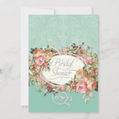 Antiek Rozen Floral Bouquet Moderne Swirls Kaart (Achterkant)