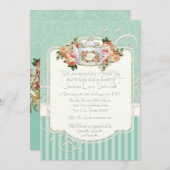 Antiek Rozen Floral Bouquet Moderne Swirls Kaart (Voorkant / Achterkant)