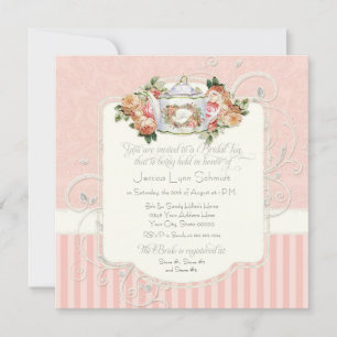 Antiek Rozen Floral Bouquet Moderne Swirls Kaart