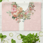 Antiek Rozen Floral Bouquet Moderne Swirls Theedoek (Gevouwen)