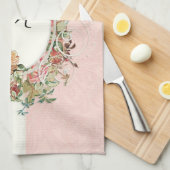 Antiek Rozen Floral Bouquet Moderne Swirls Theedoek (Quarter Fold)