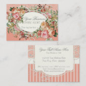 Antiek Rozen Floral Bouquet Moderne Swirls Visitekaartje (Voorkant / Achterkant)