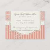 Antiek Rozen Floral Bouquet Moderne Swirls Visitekaartje (Achterkant)