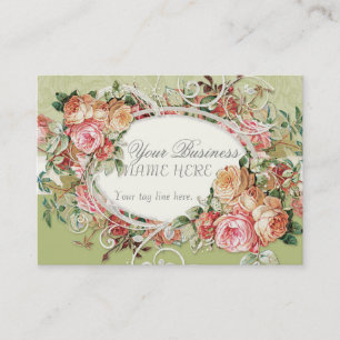 Antiek Rozen Floral Bouquet Moderne Swirls Visitekaartje