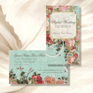  Antiek Rozen Floral Bouquet Moderne Swirls Visitekaartje