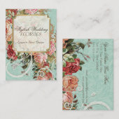  Antiek Rozen Floral Bouquet Moderne Swirls Visitekaartje (Voorkant / Achterkant)