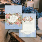  Antiek Rozen Floral Bouquet Periwinkle Kaart