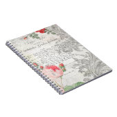 Antiek Rozen, gegraveerde Scroll & Script Notitieboek (Rechterzijde)
