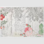 Antiek Rozen, gegraveerde scrollers & Script-ontko Tissuepapier (Voorkant)