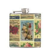 Antiek Rozen Hirloom Roos Tuinfles Heupfles (Voorkant)