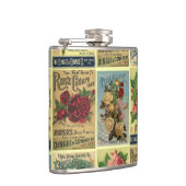 Antiek Rozen Hirloom Roos Tuinfles Heupfles (Rechts)